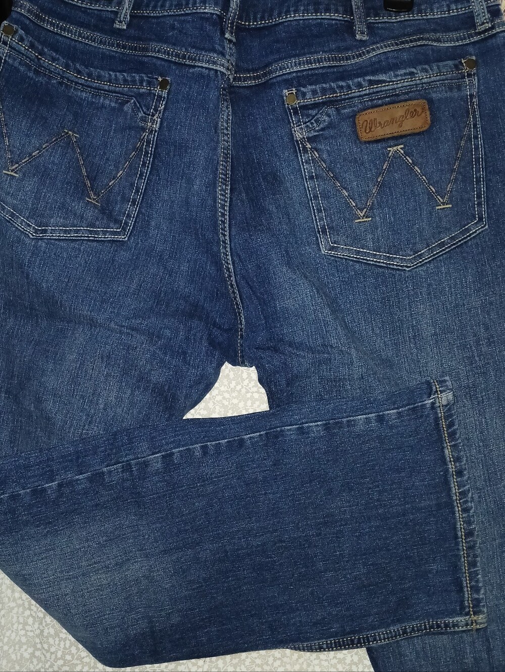 Wrangler Mens Retro Slim Fit Boot Cut Dark Blue Denim Jeans Sz 38×30